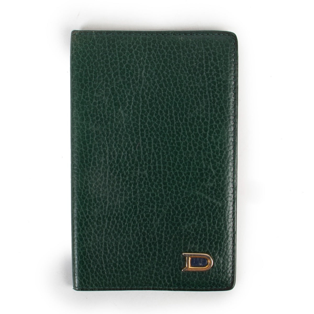 Delvaux Green Leather Checkbook Wallet