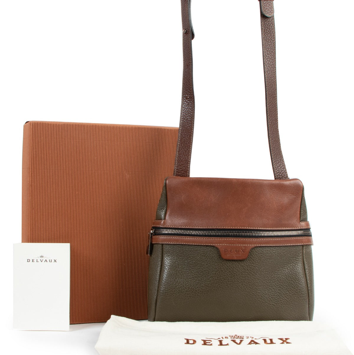 Deux de Delvaux Le Vingt-Cinq Kahki Backpack