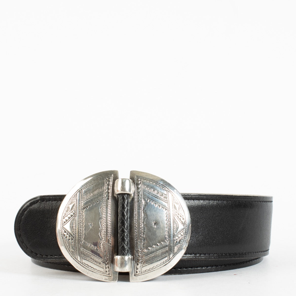 Authentic Second Hand Hermès Sterling Silver Touareg Buckle Belt Size 80 on Labellov.com