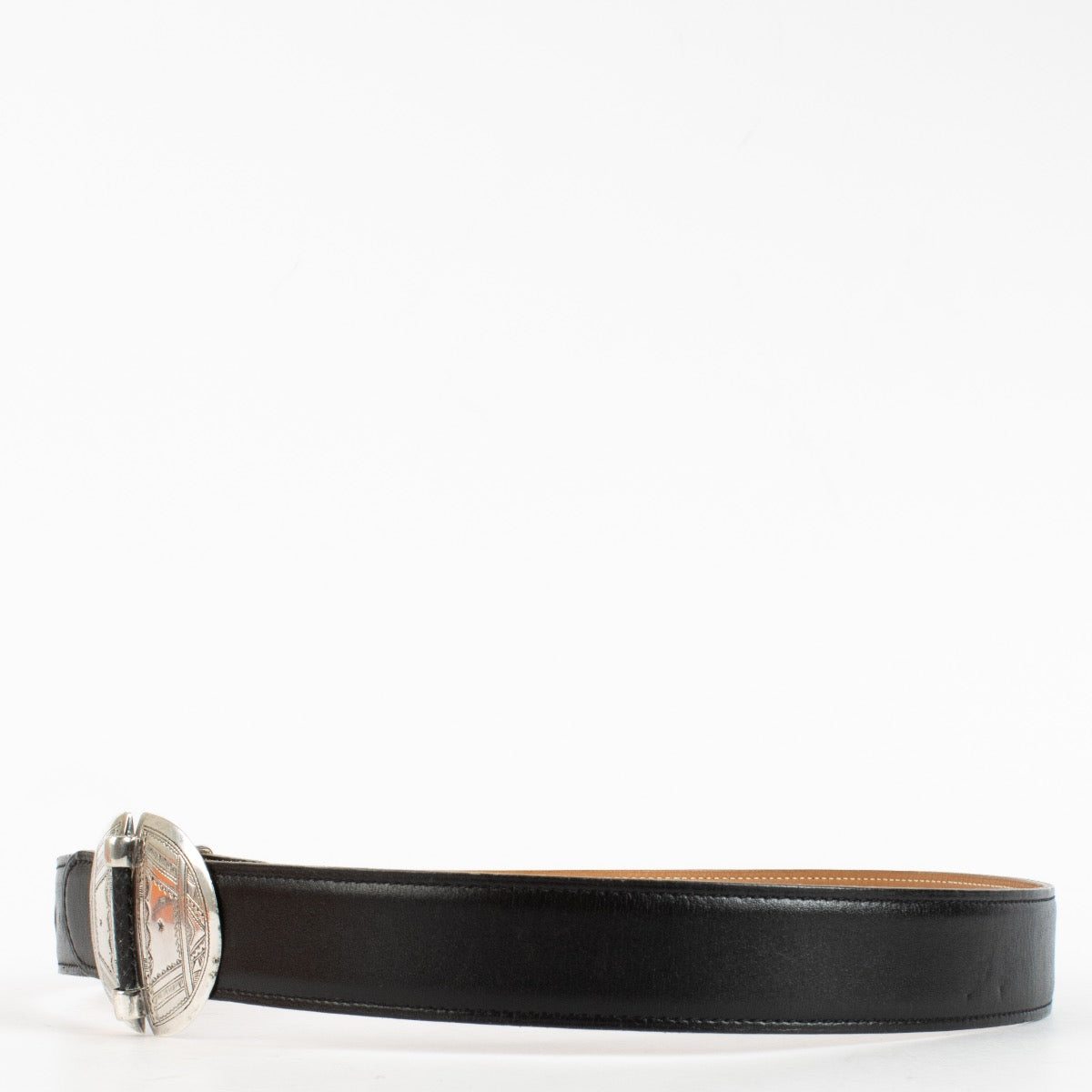 Authentic Second Hand Hermès Sterling Silver Touareg Buckle Belt Size 80 on Labellov.com