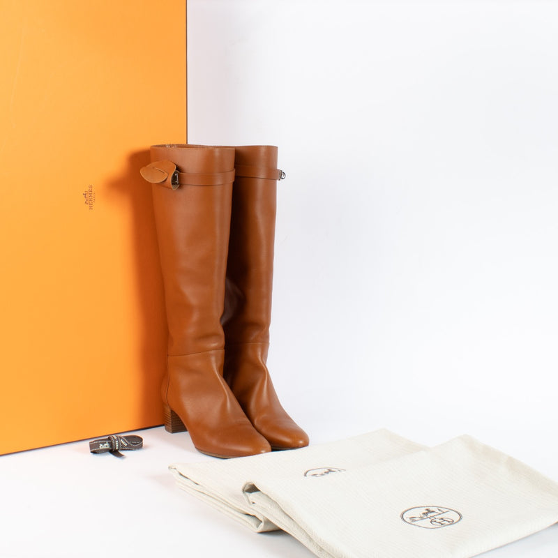 Authentic Second Hand Hermès Natural Heritage Calfskin Story 50 Boots Size 36 on Labellov.com