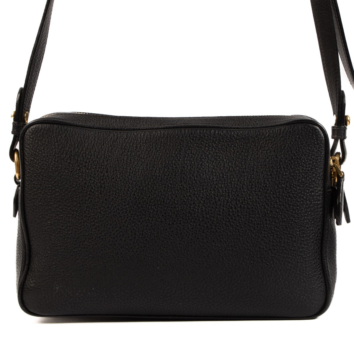 Shop safe online at Labellov in Antwerp, Brussels and Knokke this 100% authentic second hand Prada Black Vitello Daino Camera Bag