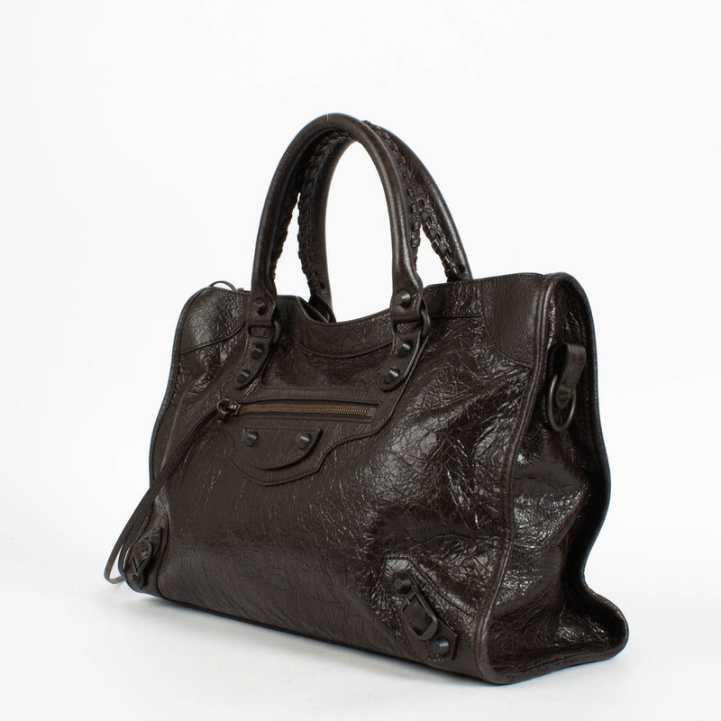 Authentic pre-loved Balenciaga Espresso Arena Le City Medium Bag at Labellov.com