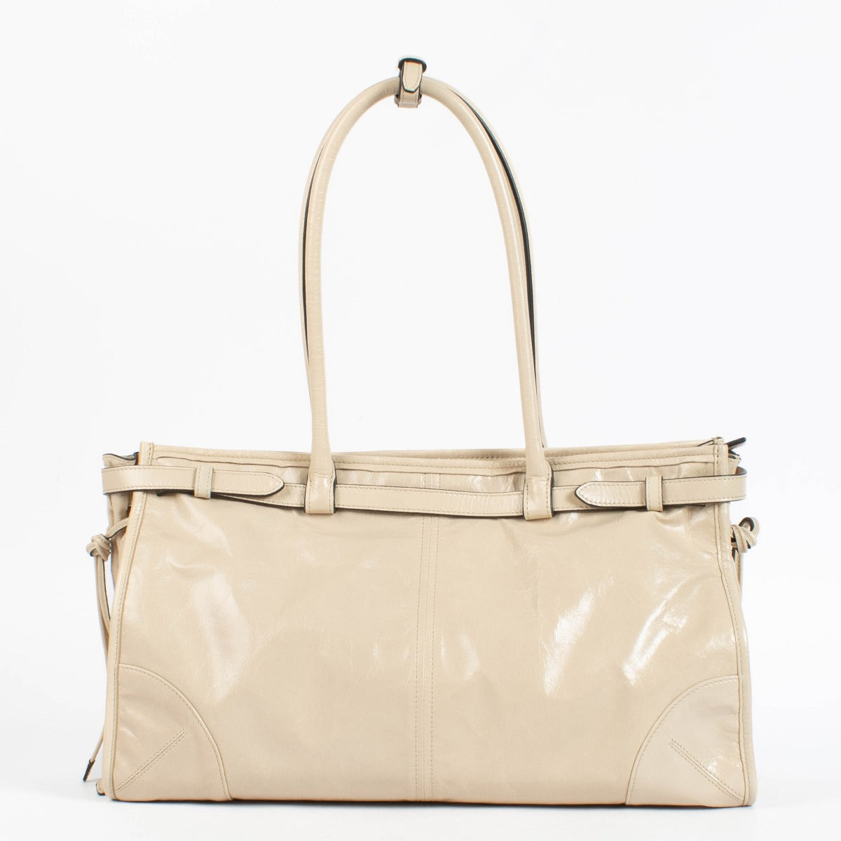 Authentic pre-loved Prada Travetine Soft Lux Bonnie Large Bag on Labellov.com