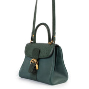 shop safe online Delvaux Dark Green Ostrich Brillant Pm . 100% authentic Delvaux Dark Green Ostrich Brillant Pm .