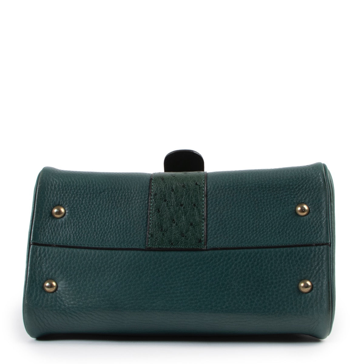 shop safe online Delvaux Dark Green Ostrich Brillant Pm . 100% authentic Delvaux Dark Green Ostrich Brillant Pm .