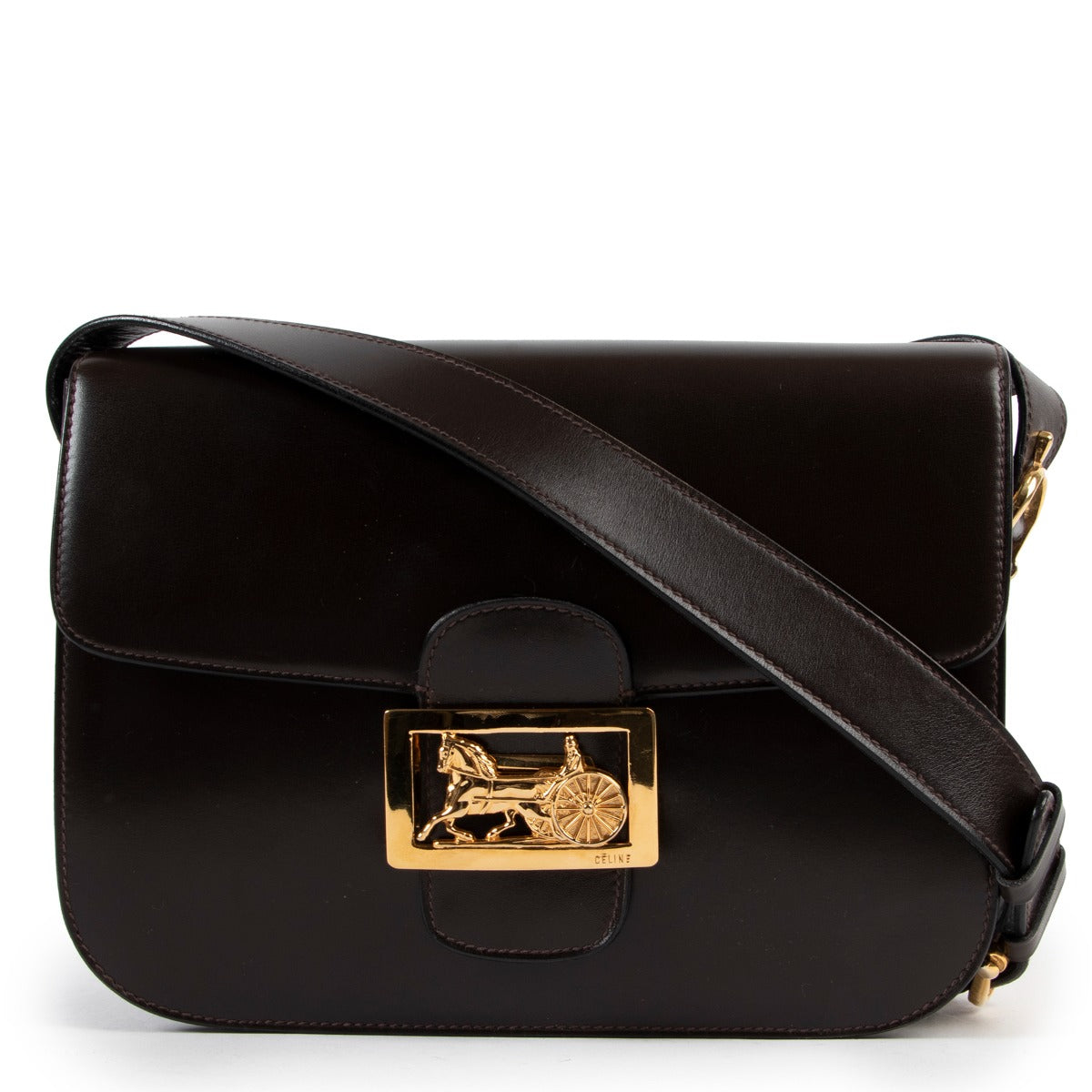 buy and sell vintage authentic Celine Brown Horse Carriage Box Bag on Labellov.com