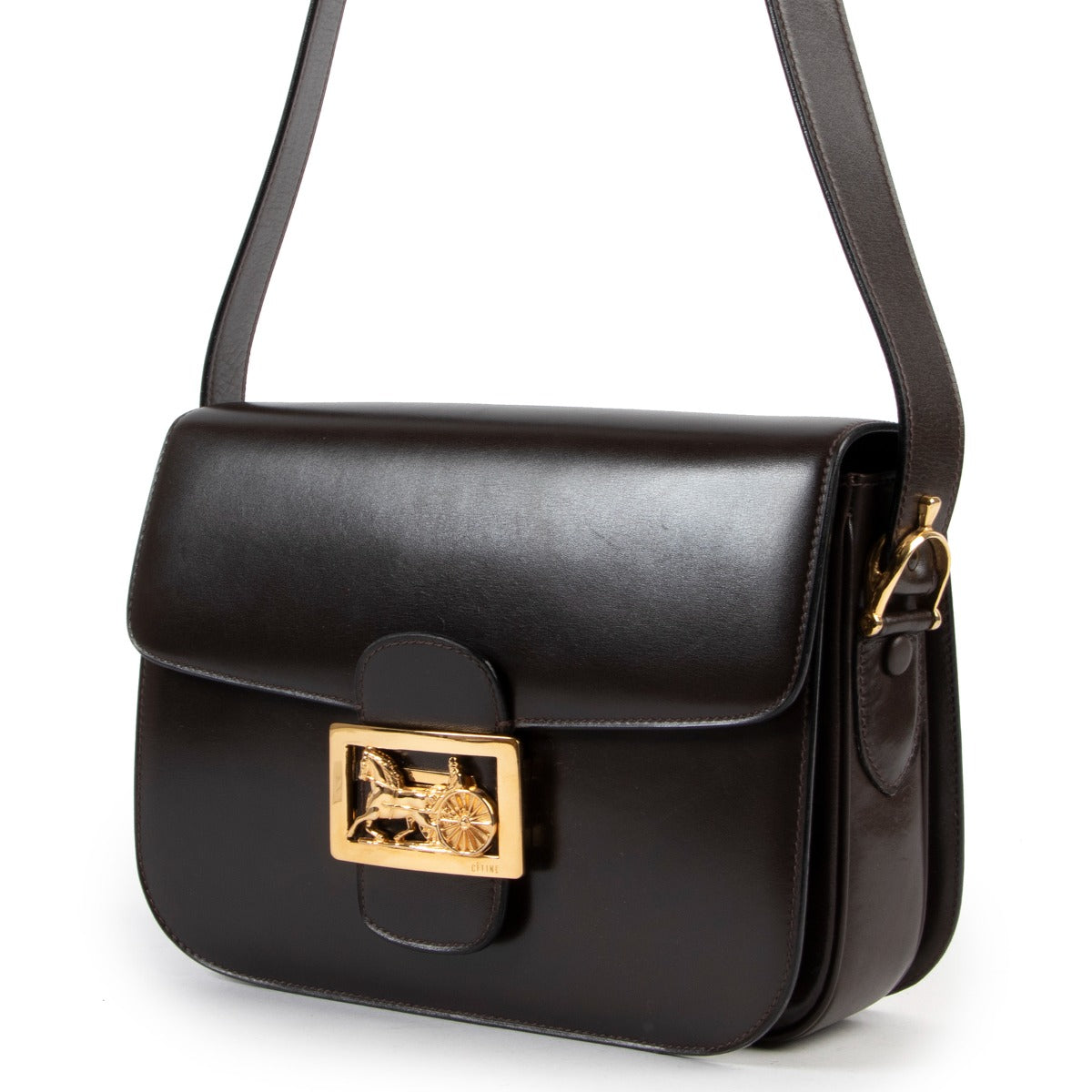 buy and sell vintage authentic Celine Brown Horse Carriage Box Bag on Labellov.com