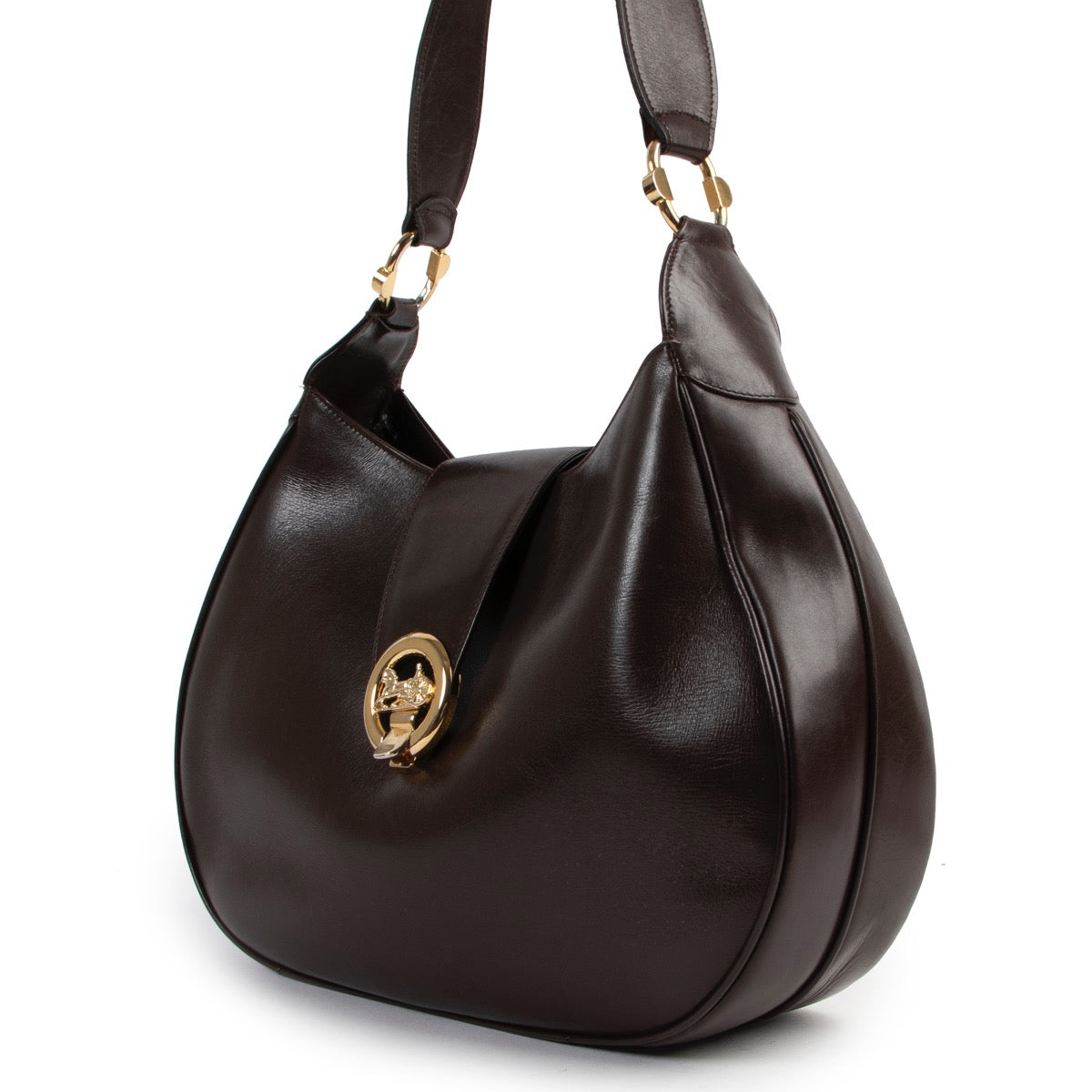 Shop safe online at LABELLOV in Antwerp this 100% authentic second hand Celine Brown Leather Shoulder Bag