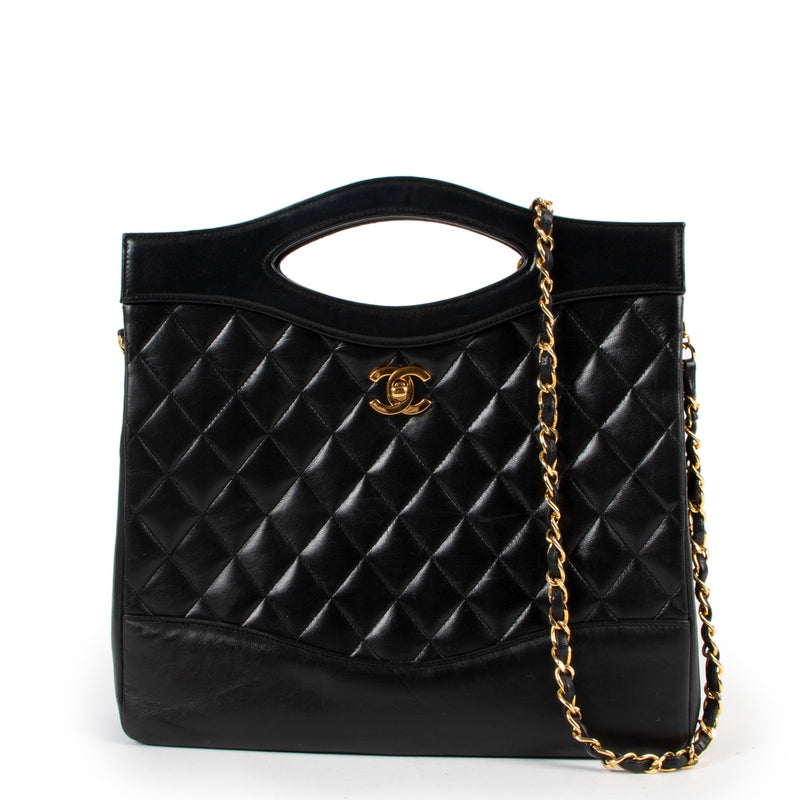 shop and sell authentic Chanel 31 Vintage Black Quilted Small Tote Bag on Labellov.com