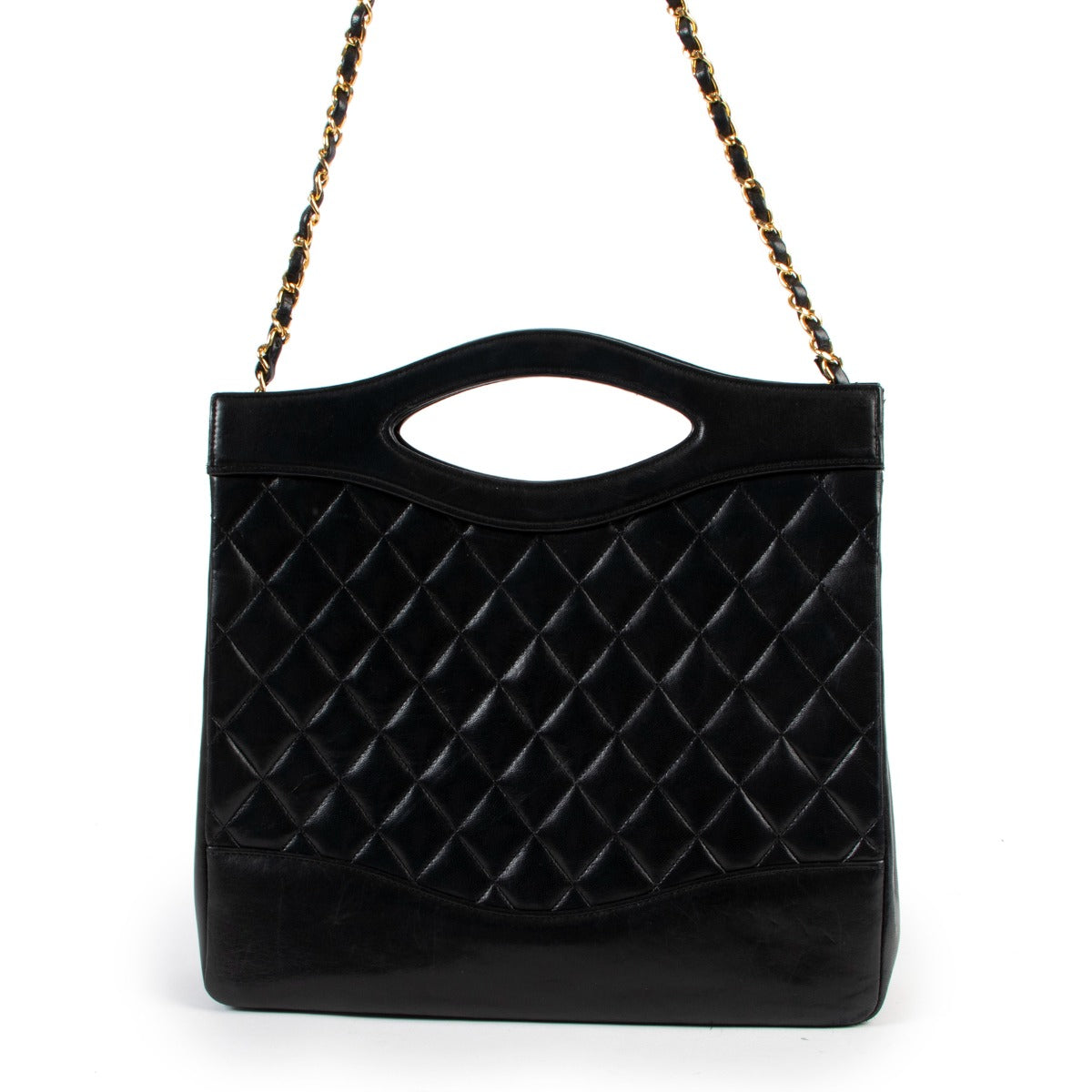 acheter en ligne seconde main Chanel Vintage Black 31 Quilted Small Tote Bag