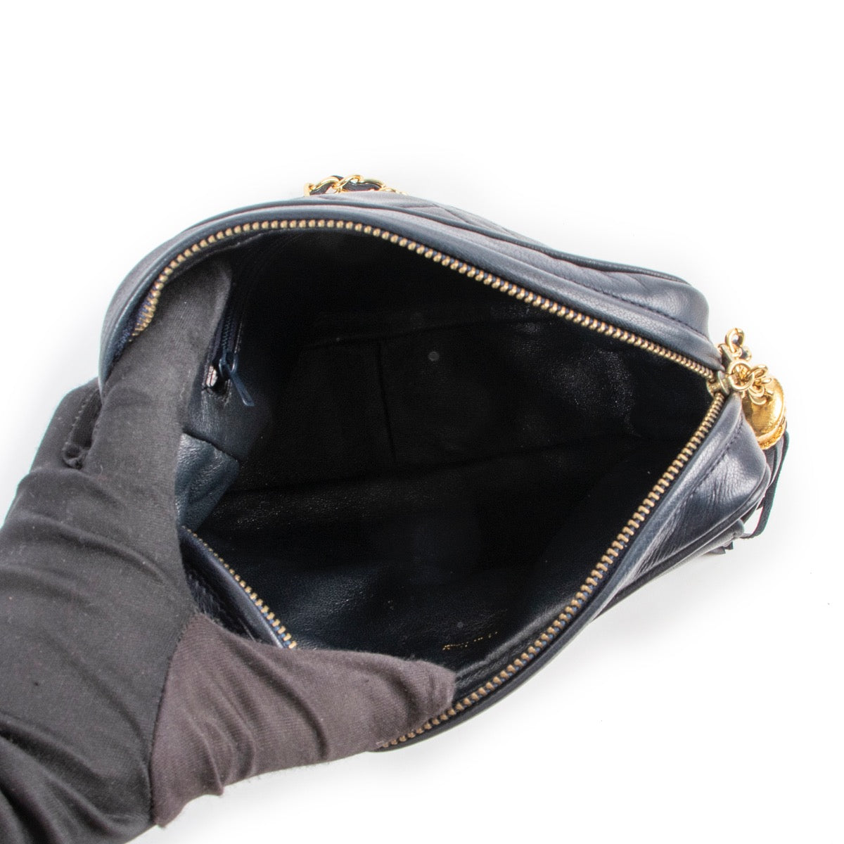 shop and sell authentic vintage Chanel Navy Tassel Camera Bag on Labellov.com for the best price