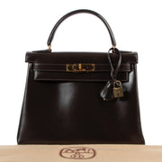 Buy an authentic second hand Hermès Kelly 28 Box Marron at Labellov