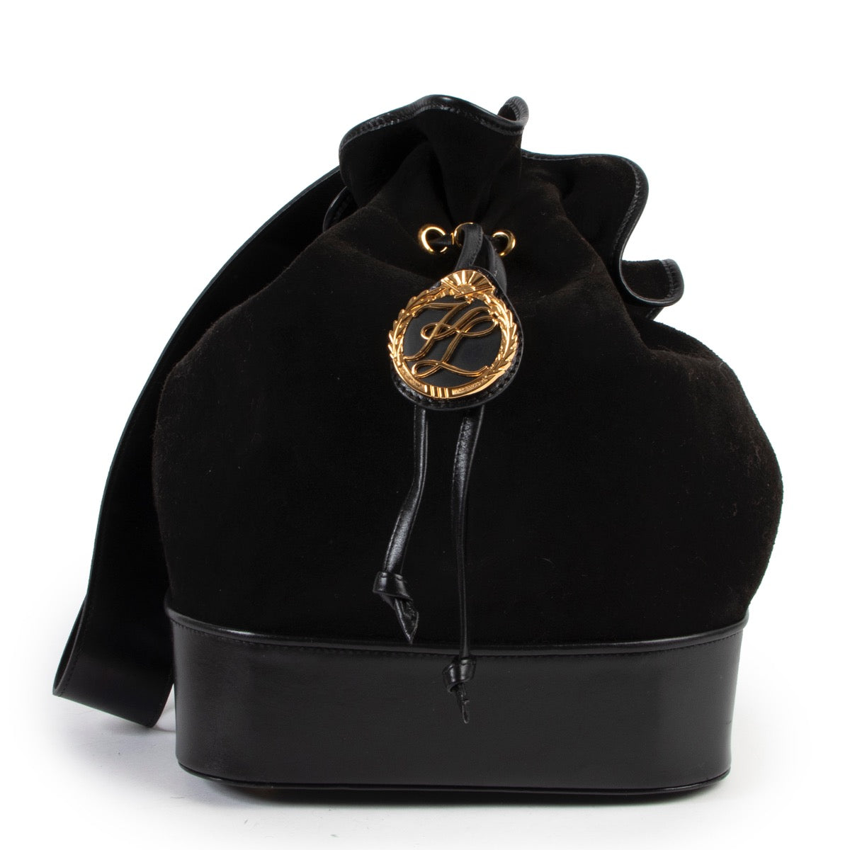 Buy an authentic second hand Karl Lagerfeld suede shoulder bag at Labellov