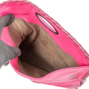 Shop safe online at Labellov in Antwerp, Brussels and Knokke this 100% authentic second hand Bottega Veneta Pink Intrecciato Karung Snakeskin Clutch
