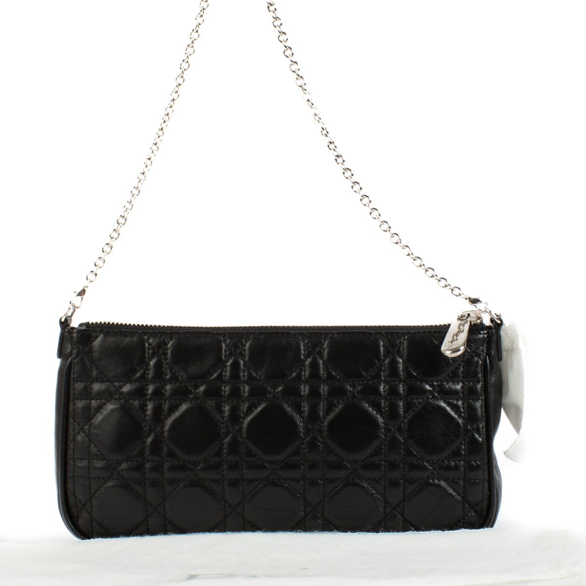 Shop safe online at Labellov in Antwerp, Brussels and Knokke this 100% authentic second hand Christian Dior Black Lady Dior Pochette Bag