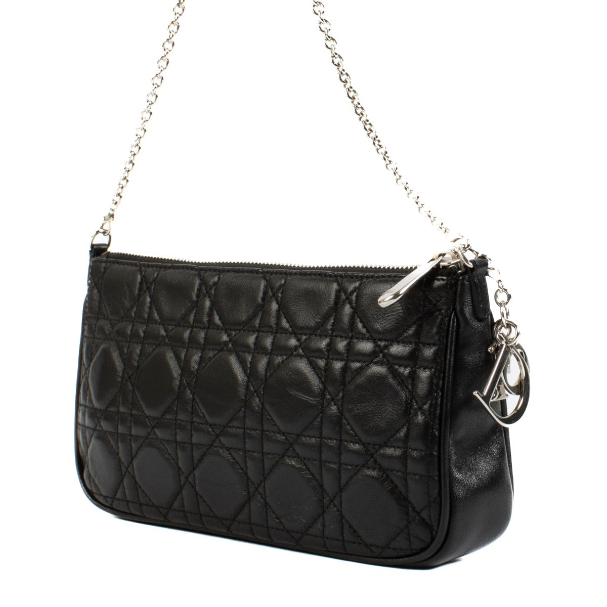 Shop safe online at Labellov in Antwerp, Brussels and Knokke this 100% authentic second hand Christian Dior Black Lady Dior Pochette Bag