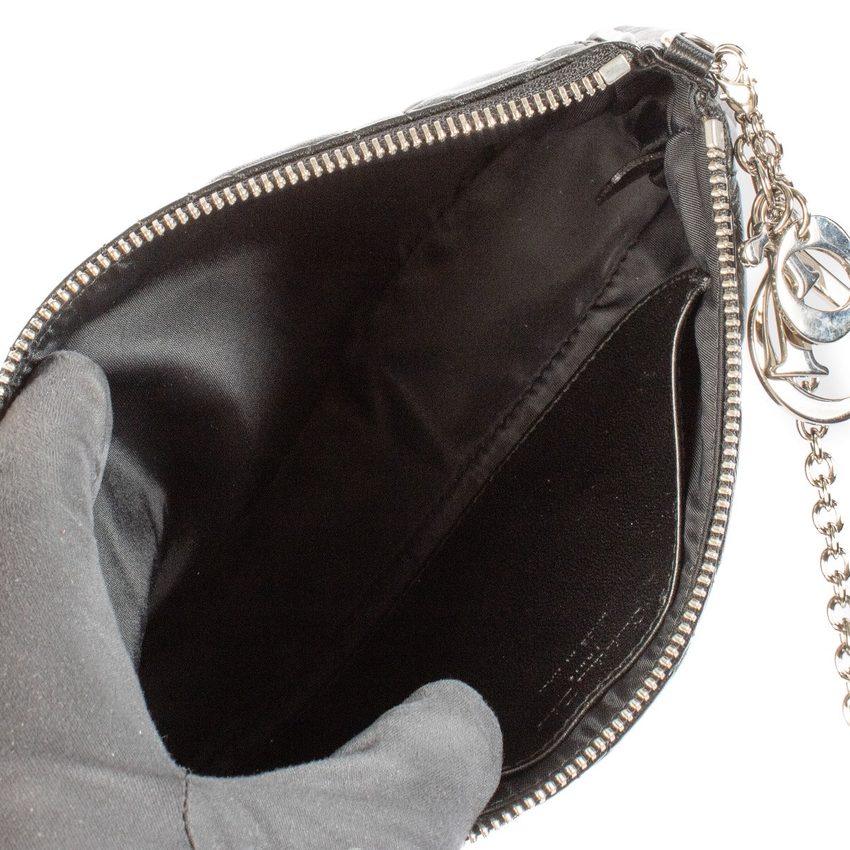 Shop safe online at Labellov in Antwerp, Brussels and Knokke this 100% authentic second hand Christian Dior Black Lady Dior Pochette Bag