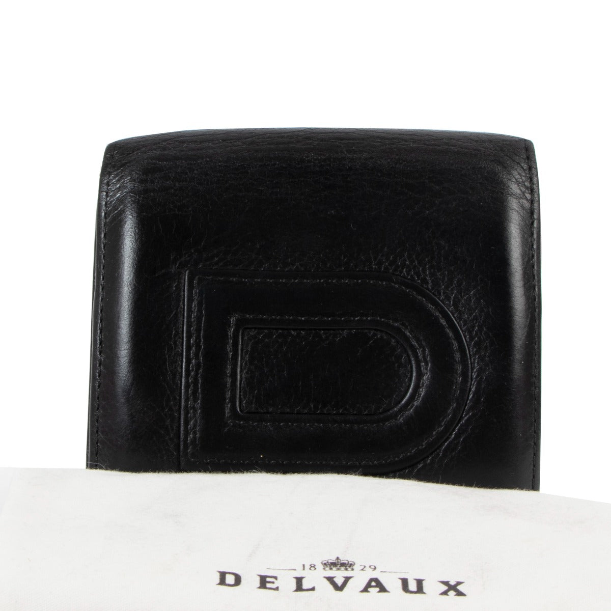 Portefeuille Delvaux Louise Compact Paddock Noir