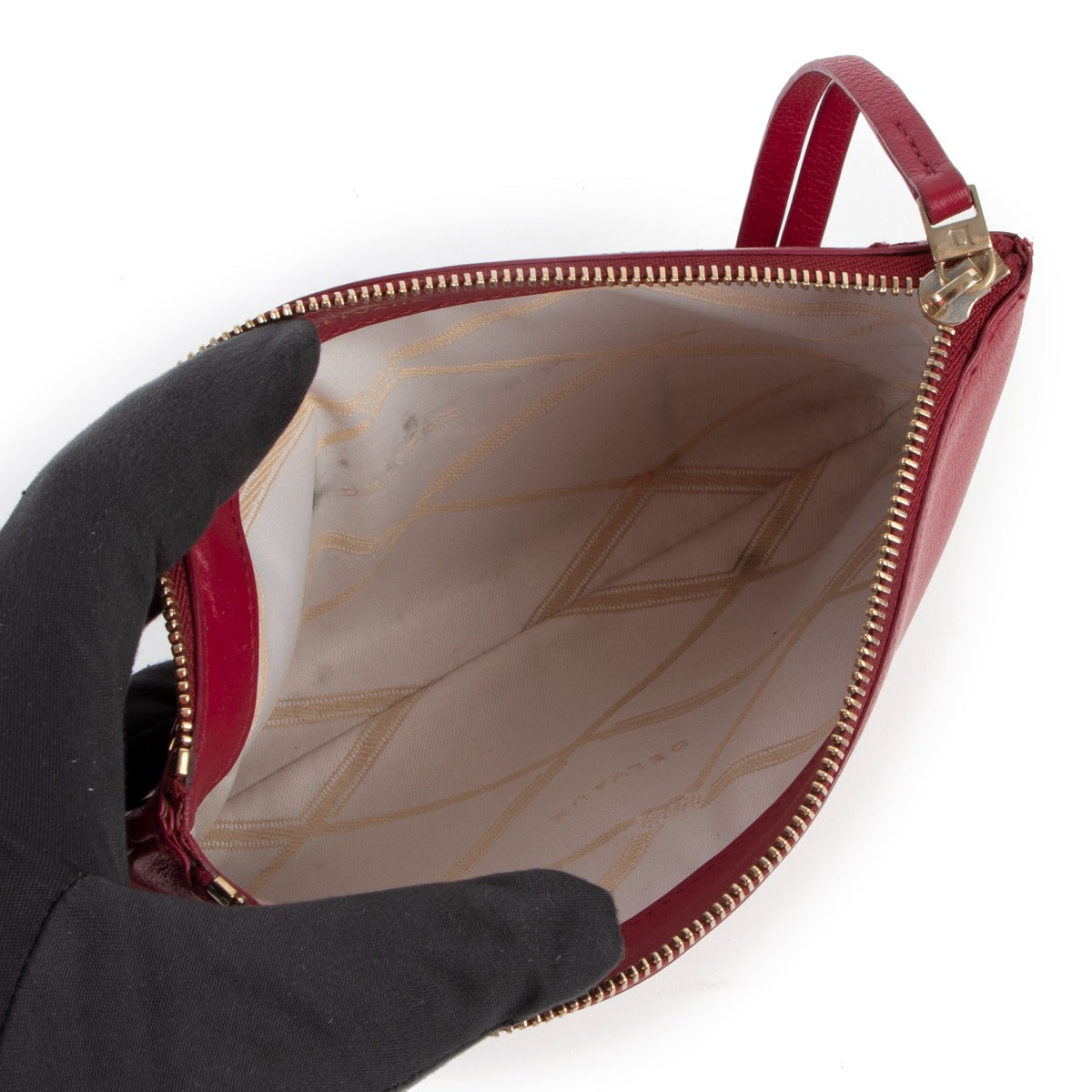 Delvaux Burgundy Louise Pochette Clutch