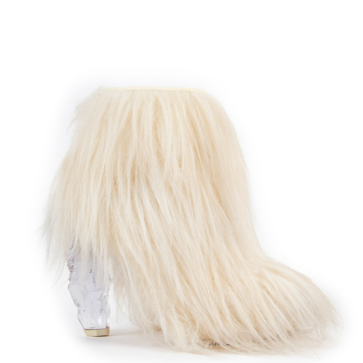 shop online authentic second hand archive Chanel White Faux Fur Ankle Boots A/W 2010 - Size 39 at Labellov.com