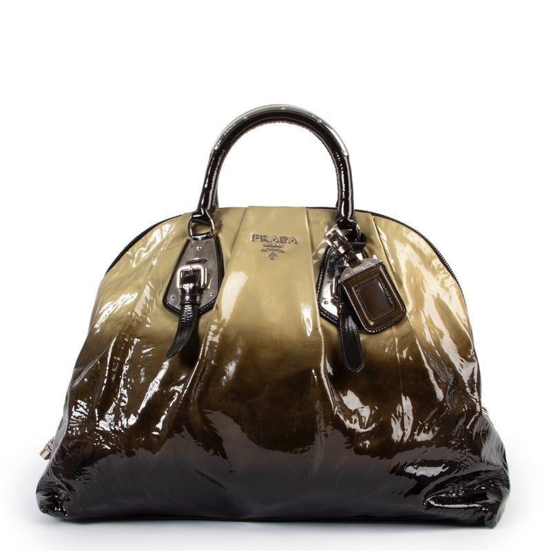 shop second hand vintage authentic Prada Brown Ombre Patent Leather Handbag at Labellov for the best price