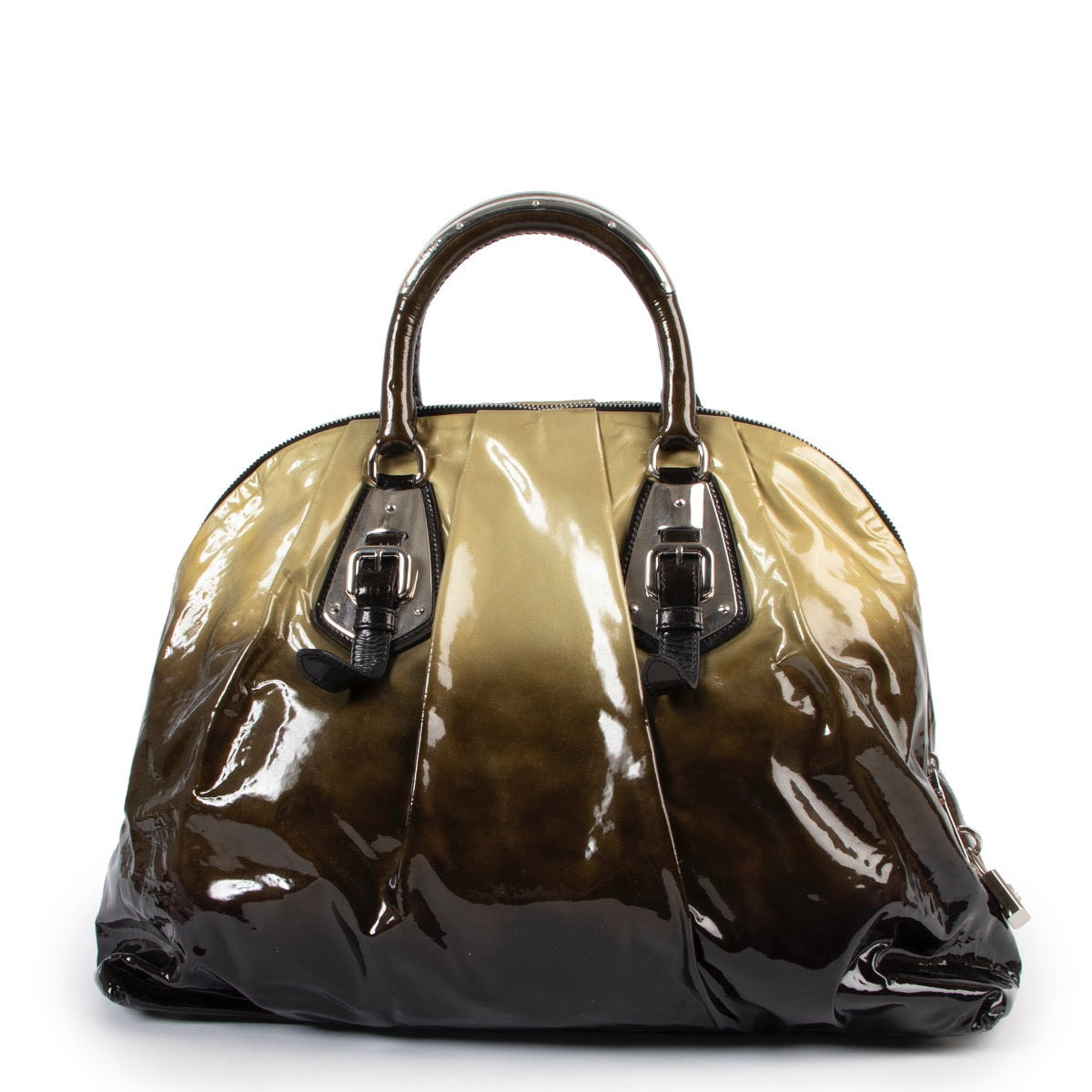 shop second hand vintage authentic Prada Brown Ombre Patent Leather Handbag at Labellov for the best price