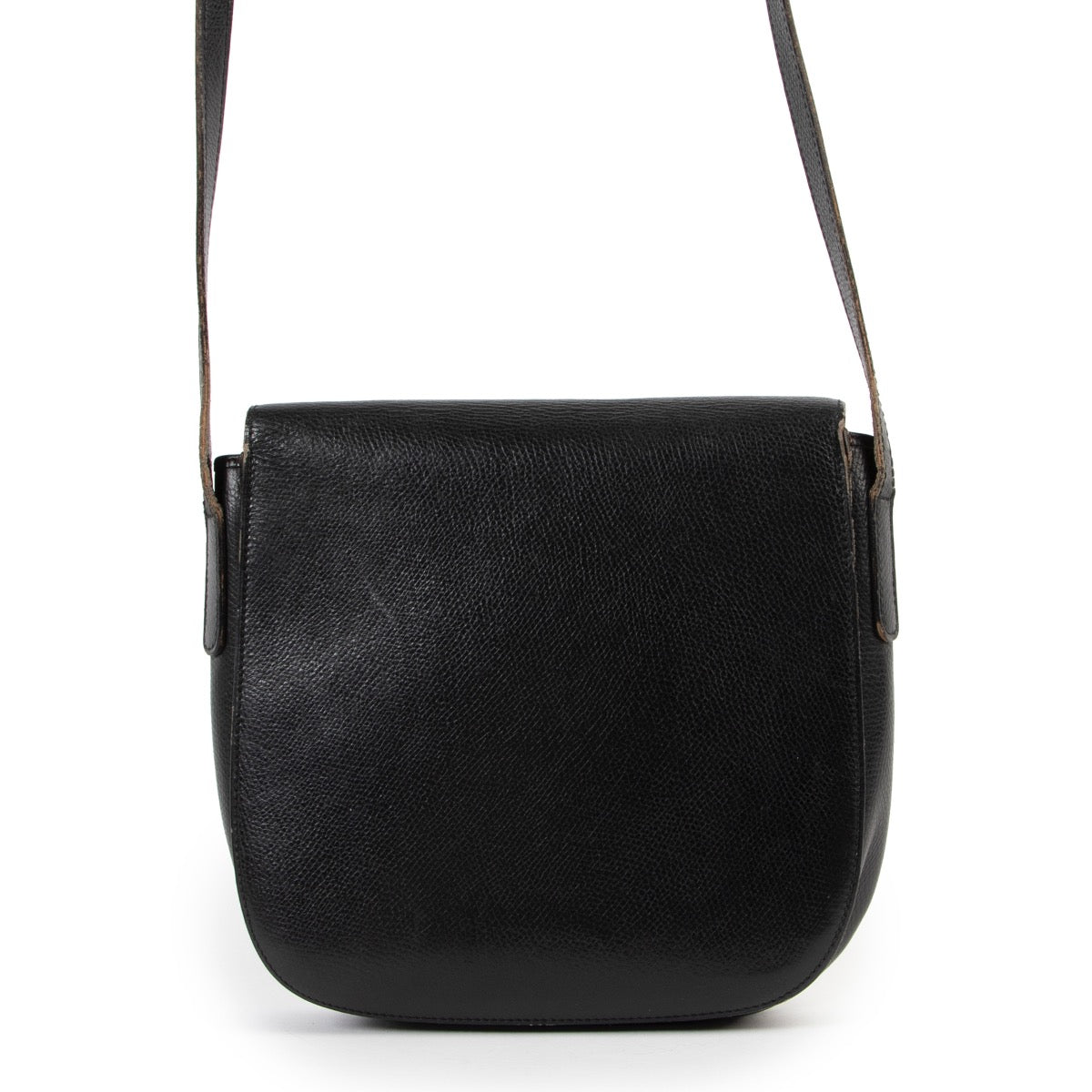 Shop safe online at Labellov in Antwerp this 100% authentic second hand Delvaux Black Leather D Crossbody