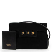 Buy an authentic second hand black Delvaux suede crossbody bag at Labellov