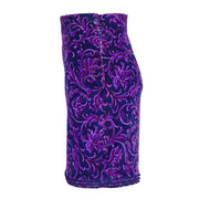 buy and sell authentic Gianni Versace Vintage Purple Barocco Velvet Skirt at Labellov for the best price