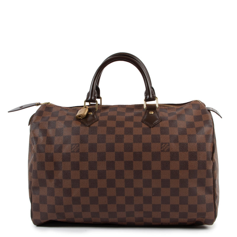 Buy an authentic second hand Louis Vuitton Sac Speedy 35 Damier Ebène at Labellov