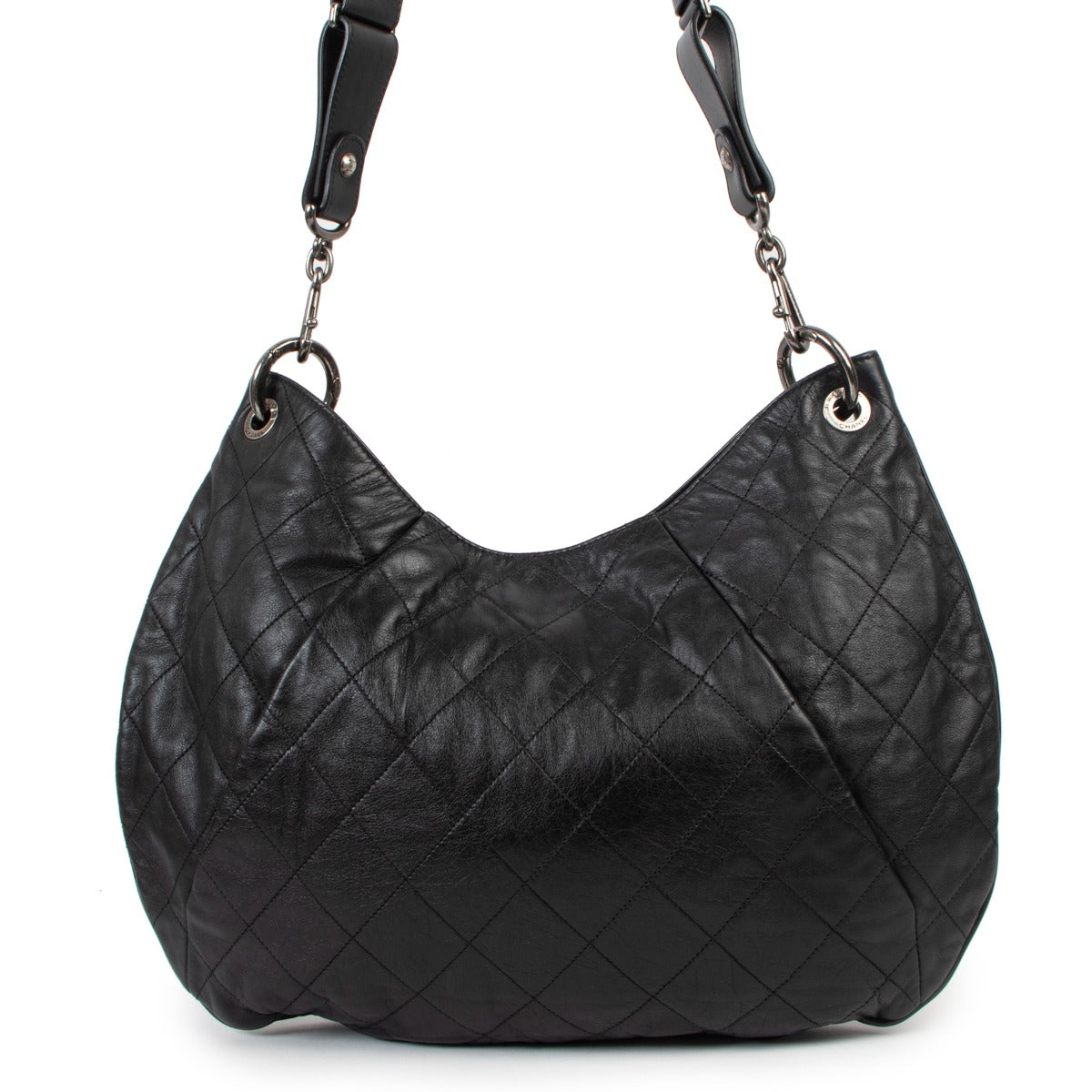 Second hand Chanel Black Quilted Calfskin Coco Pleats Hobo Bag at Labellov