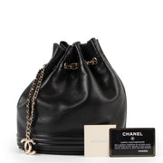 Buy an authentic second hand Chanel Black Leather Bucket Bag at Labellov