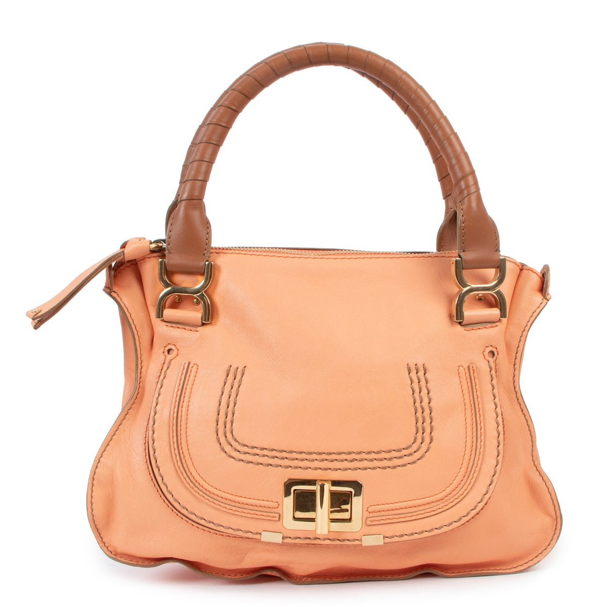 Chloé Salmon Pink Medium Marcie Turn Lock Handbag