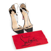 Christian Louboutin Metallic Silver Python Athena Alta 100 Sandals