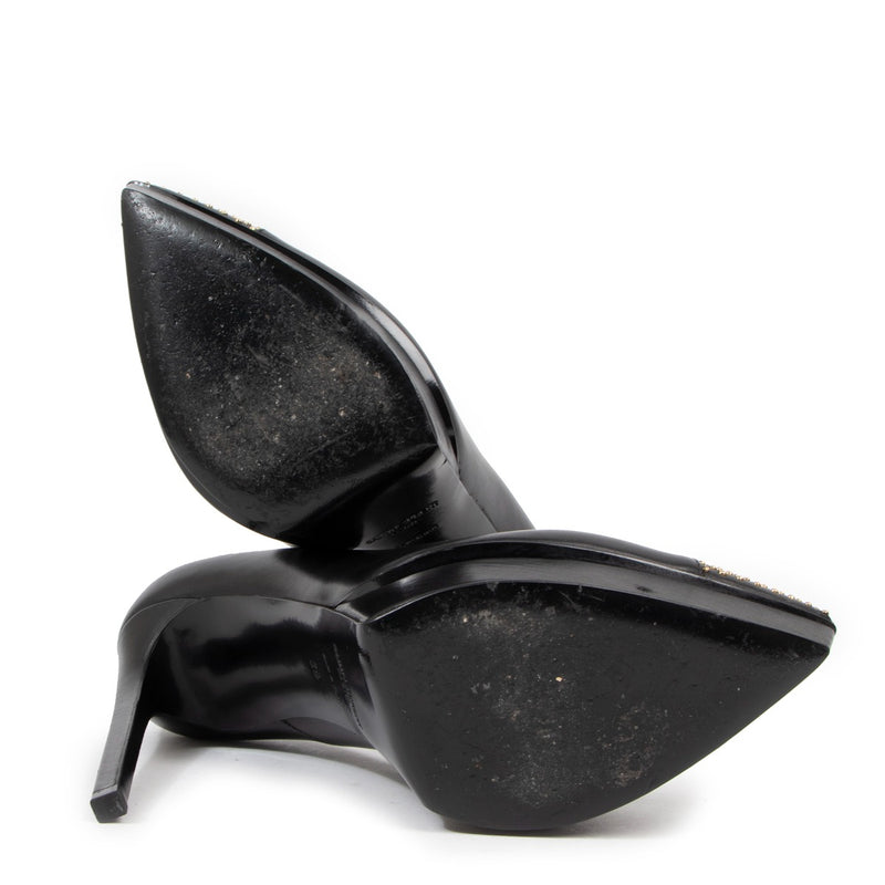 Saint Laurent Janis Zwarte Leren Pumps met Studs - Maat 39