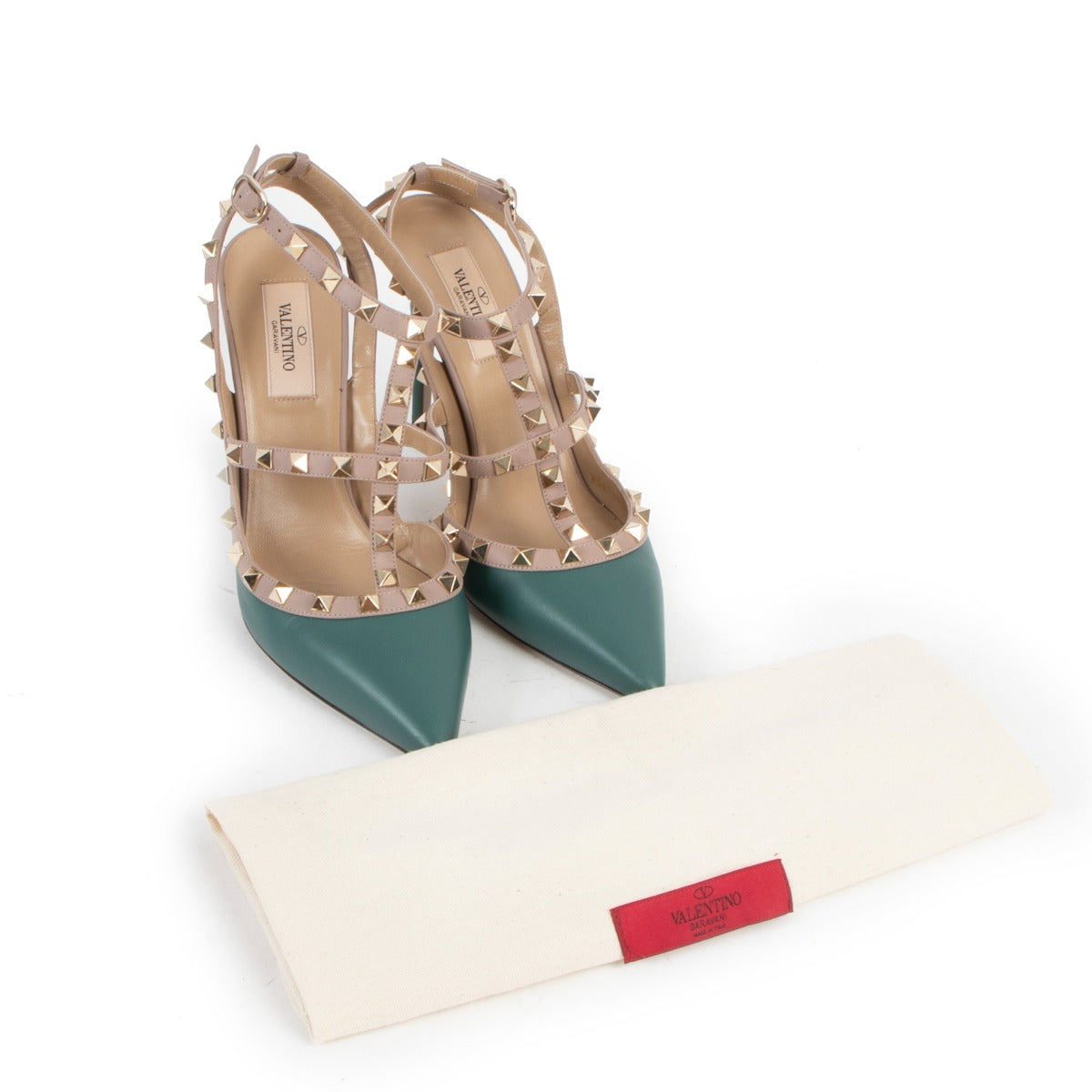 Valentino Garavani Blue Rockstud Cage 100 Pumps