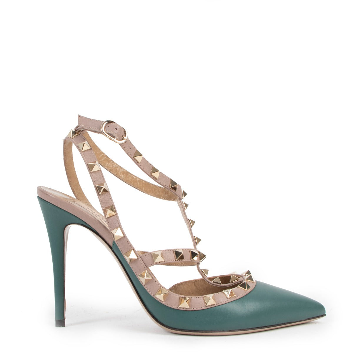 Valentino Garavani Blue Rockstud Cage 100 Pumps