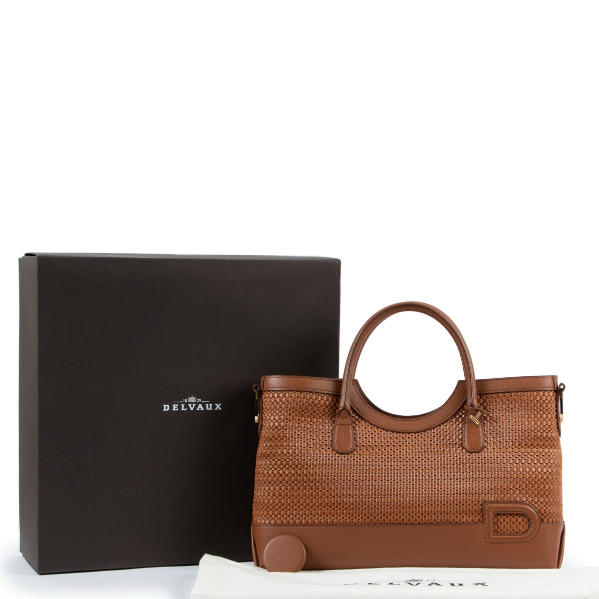 shop and sell authentic vintage second hand Delvaux Tan Toile de Cuir Tote Bag at Labellov for the best price
