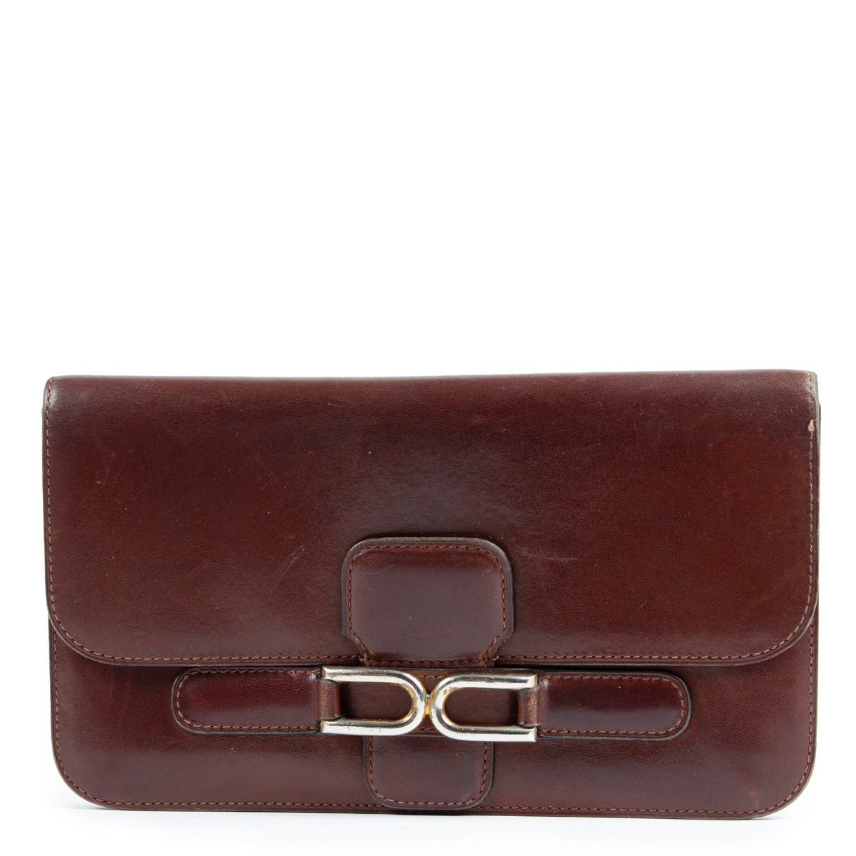 shop and sell authentic vintage Delvaux Brown Escudo Box Leather Long Wallet at Labellov for the best price
