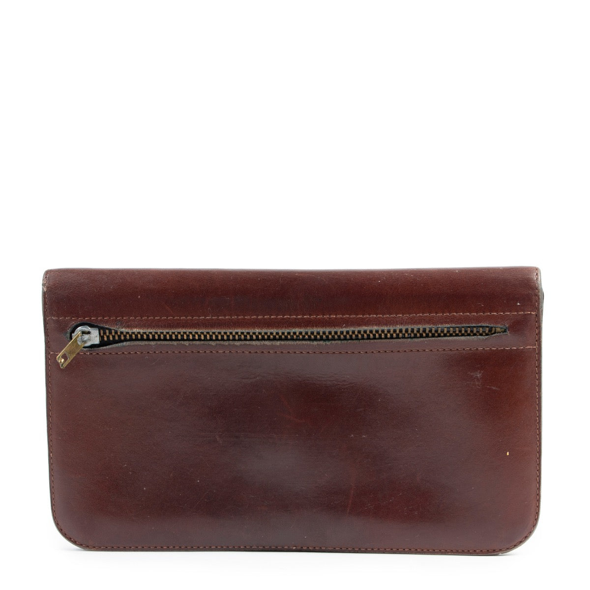 shop and sell authentic vintage Delvaux Brown Escudo Box Leather Long Wallet at Labellov for the best price