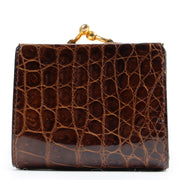 Buy an authentic second hand Delvaux Brown Croco Coin Wallet at Labellov