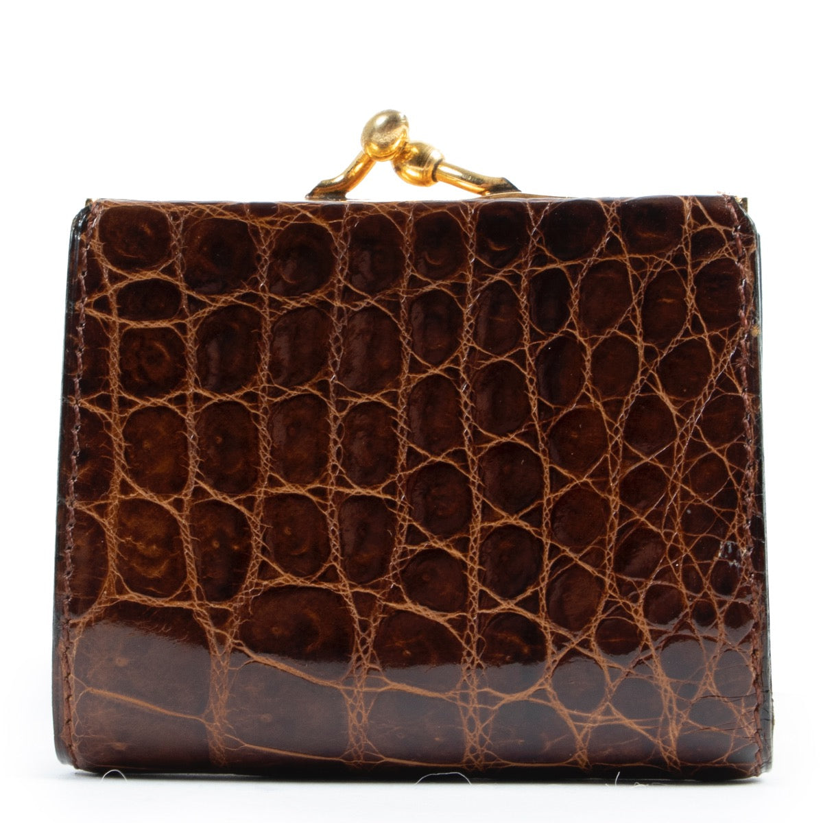 Buy an authentic second hand Delvaux Brown Croco Coin Wallet at Labellov