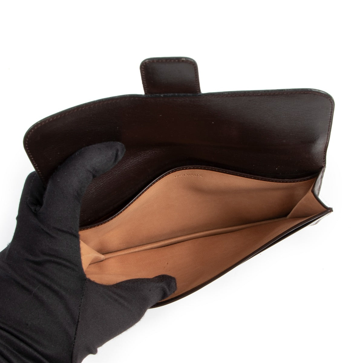 Brown Delvaux wallet in good condition