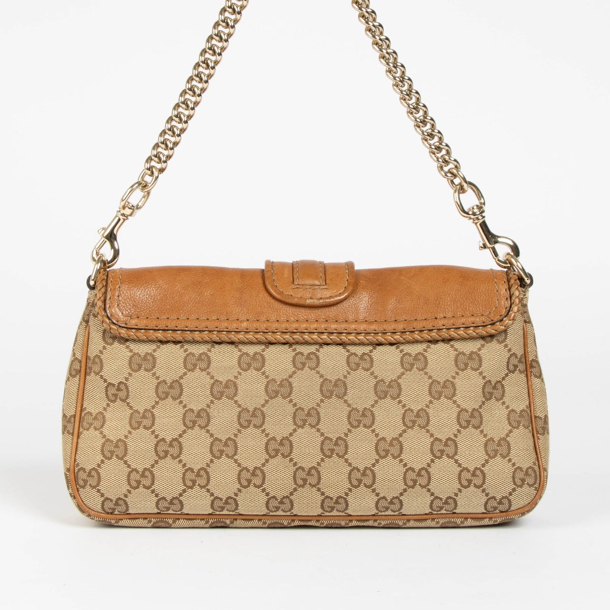 Authentic pre-loved Gucci GG Canvas Marrakech Chain Clutch on Labellov.com