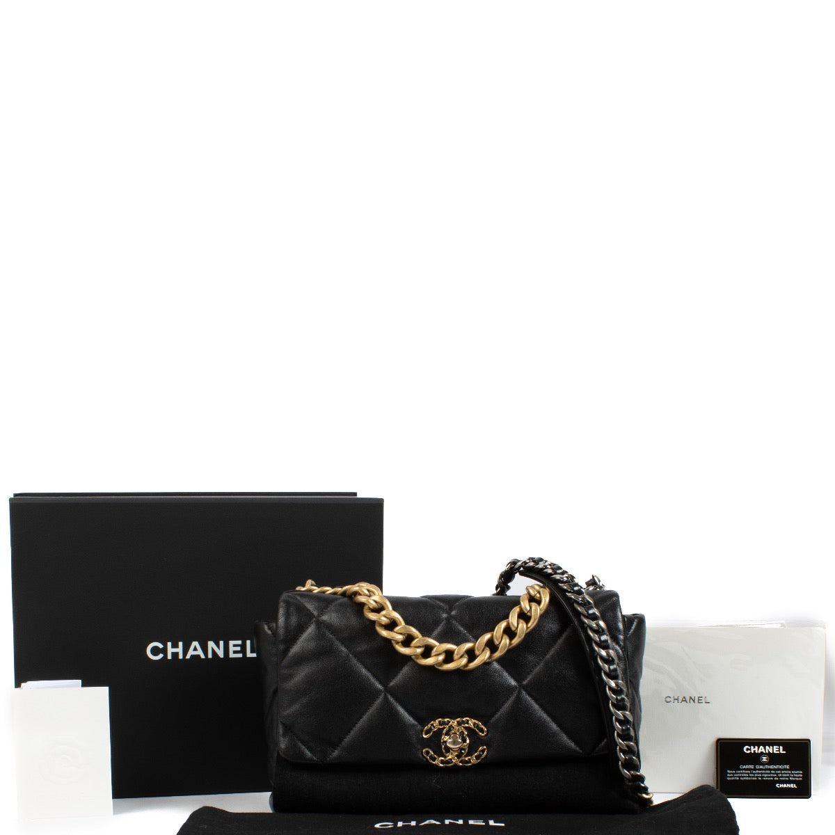 Authentic second hand Chanel Black 19 Large Bag on Labellov.com