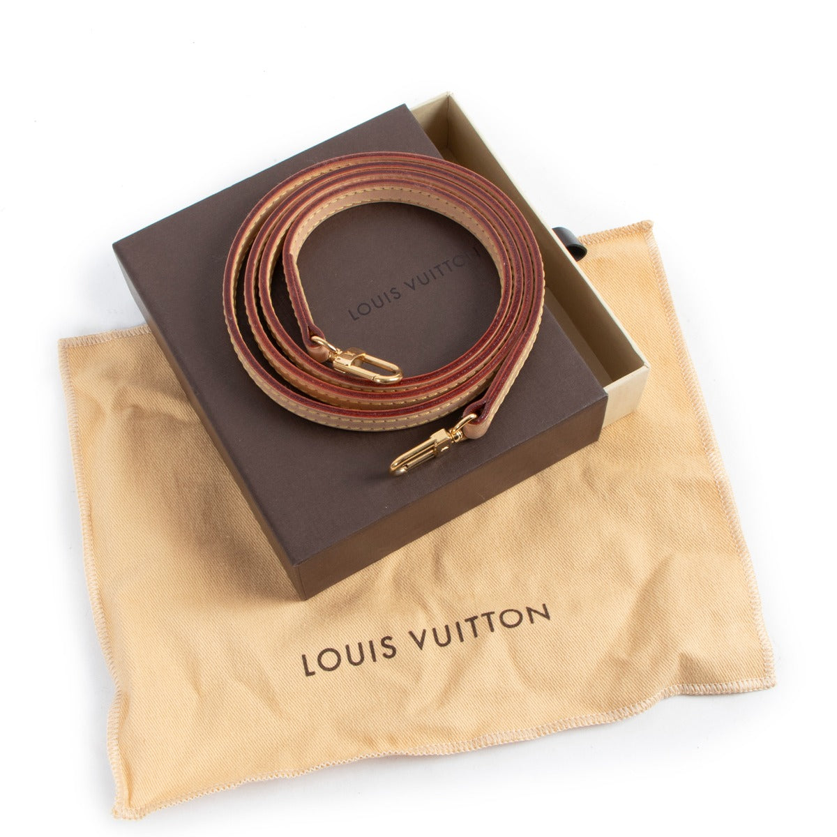 Louis Vuitton Beige Leather VVN Shoulder Strap