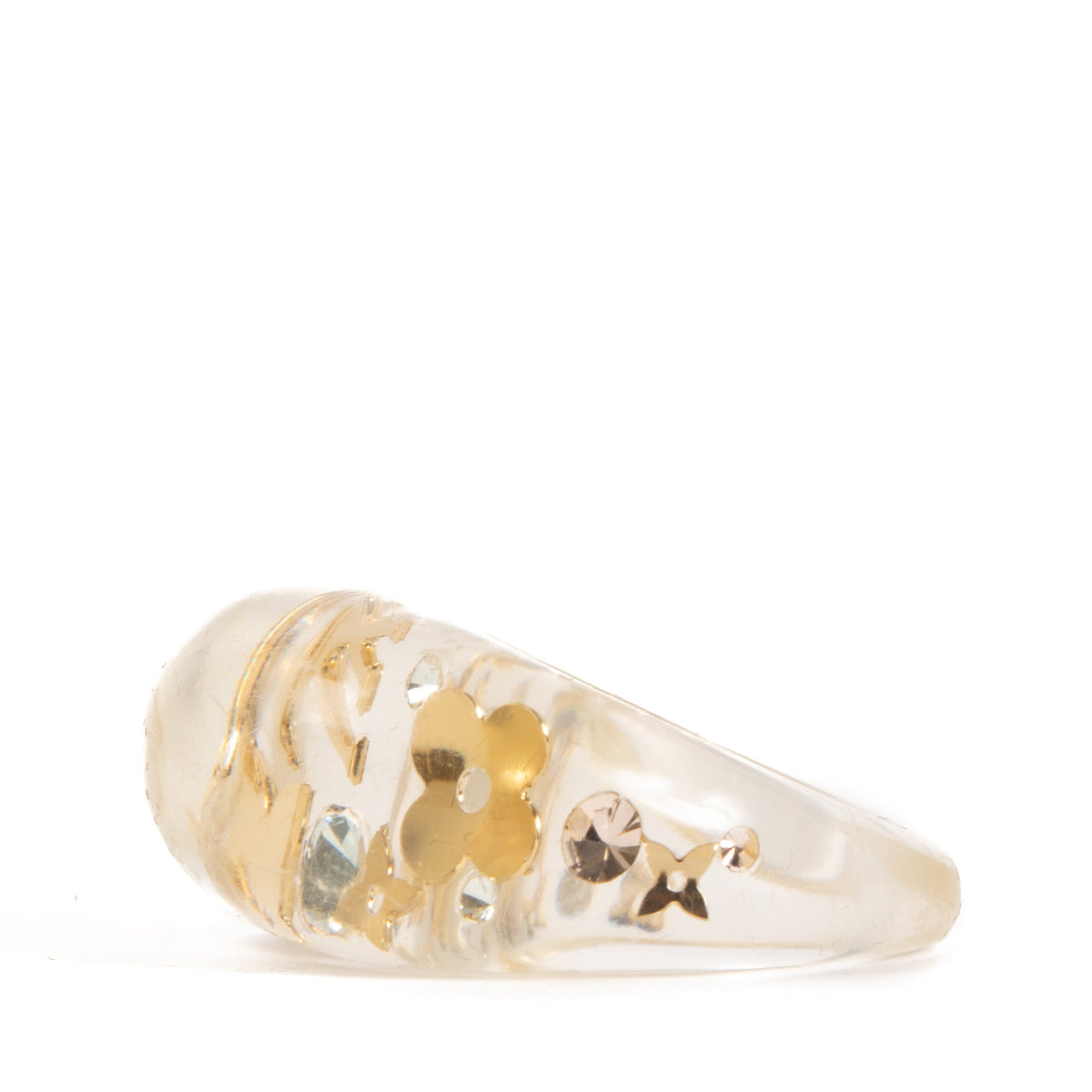 Bague Louis Vuitton Monogram Inclusion en résine transparente - Taille L