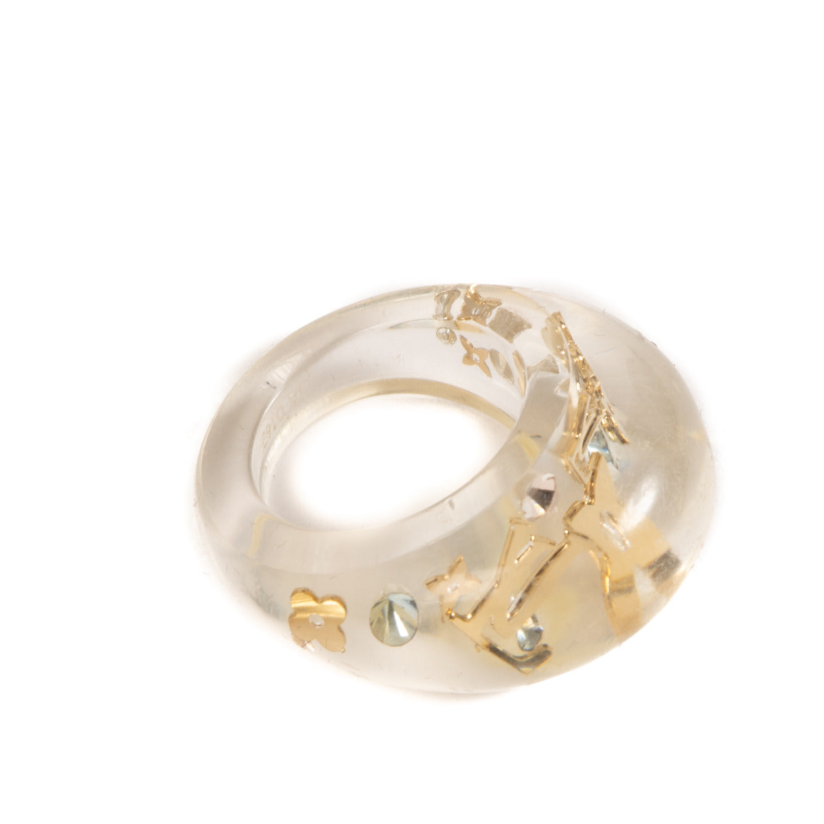 Bague Louis Vuitton Monogram Inclusion en résine transparente - Taille L