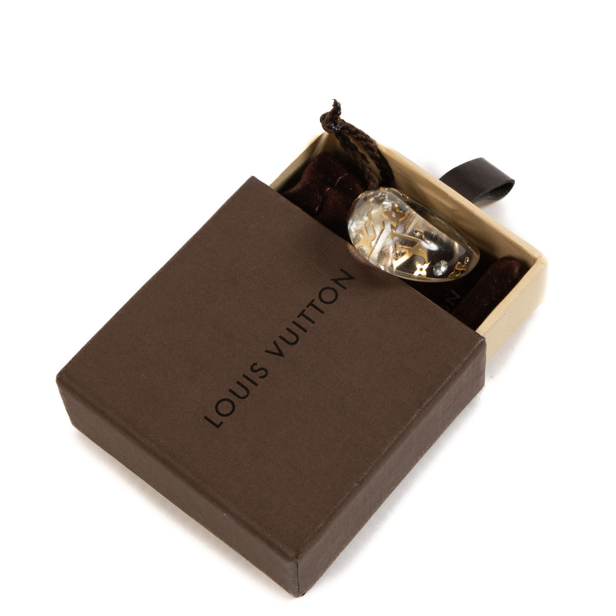 Bague Louis Vuitton Monogram Inclusion en résine transparente - Taille L